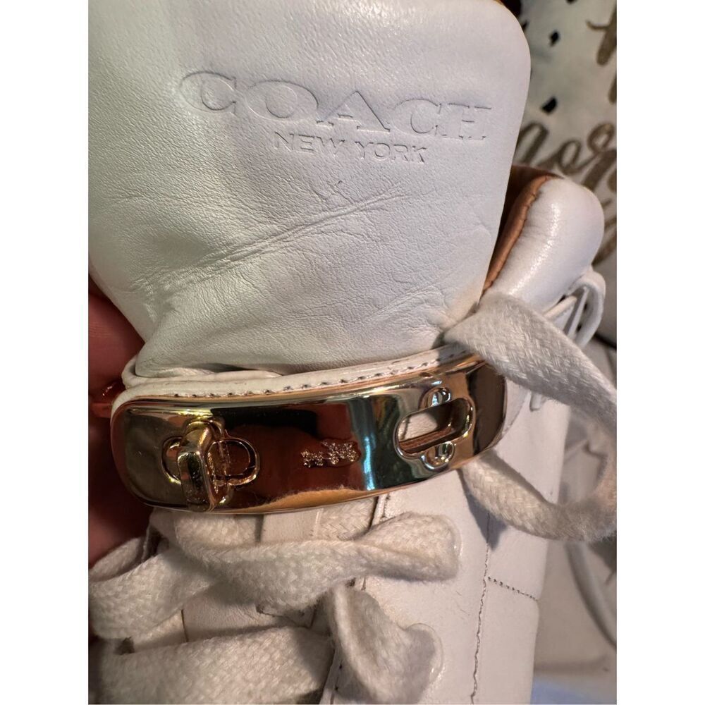 Coach unisex white leather Richmond high Top Fashion Sneaker size 9B(7 mens) - Picture 8 of 11